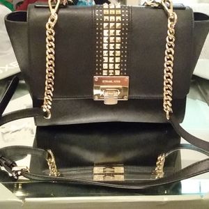 Michael Kors Tina studded clutch black bag